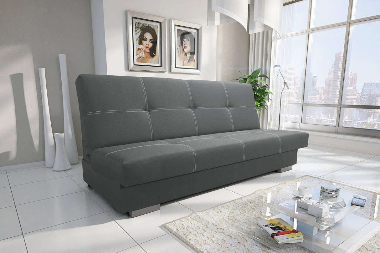 SOFA ROZKŁADANA AXEL 195CM SAWANA 05 SZARY / SPRĘŻYNY + PIANKA