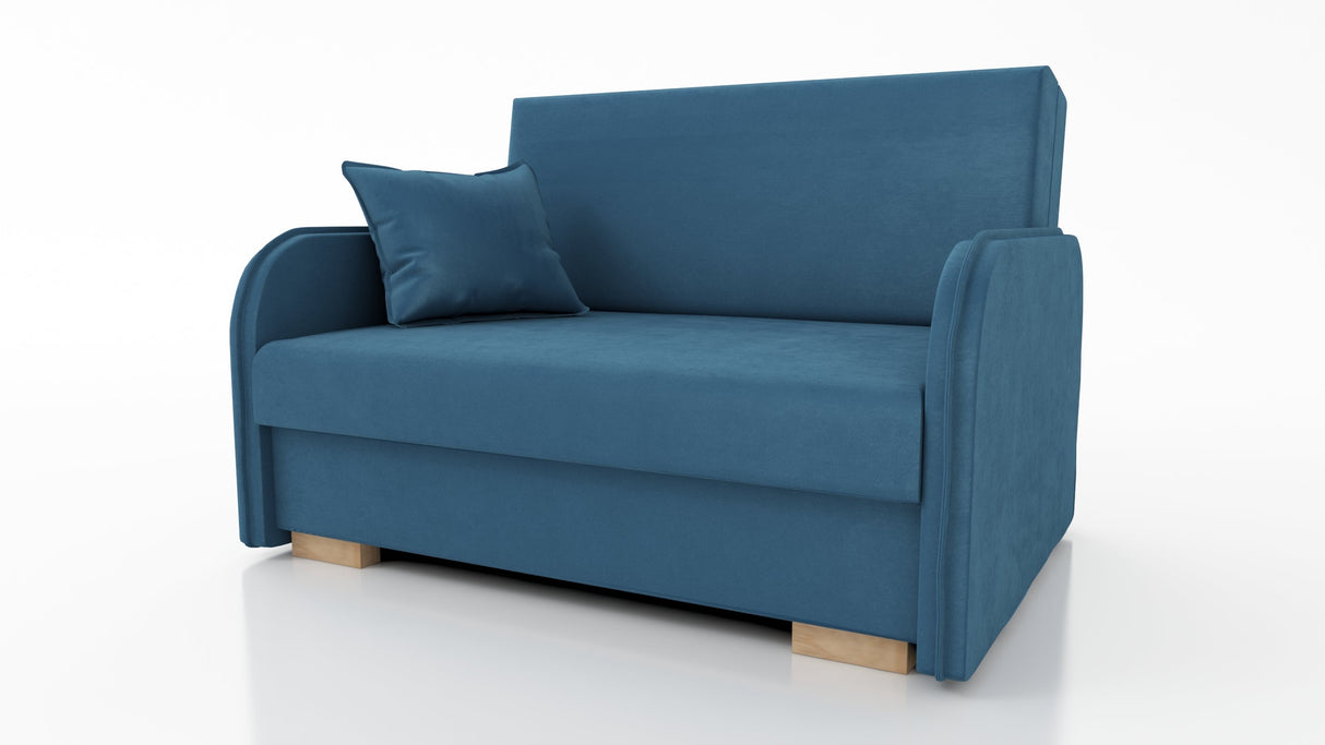 2 SEATER SOFA BED GOLDY 124CM EASY CLEAN FABRIC / SPRINGS + FOAM