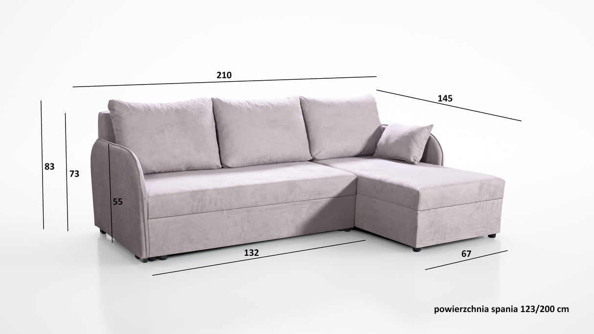 Sofa narożna rozkładana OTIS 210CM