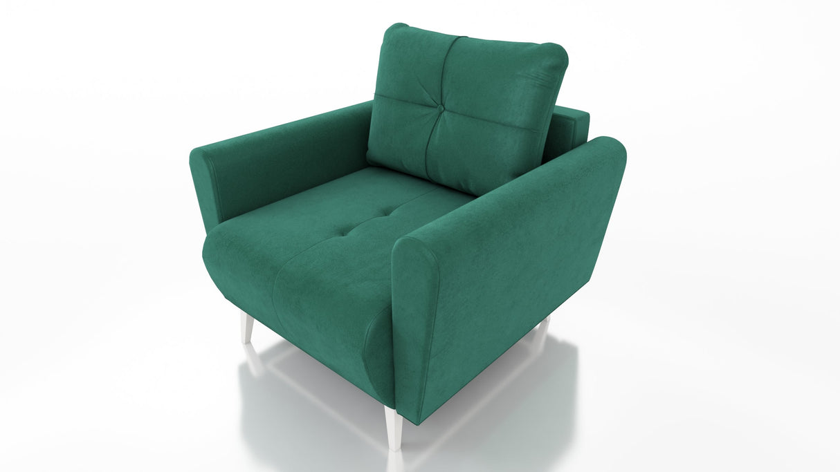 MONE 3+1+1 BANK EN 2 FAUTEUILS GEMAKKELIJK SCHOON TE MAKEN STOF / BONELL VEREN + SCHUIM