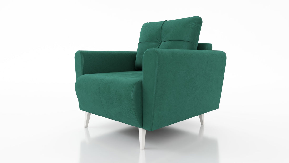 MONE 3+1+1 BANK EN 2 FAUTEUILS GEMAKKELIJK SCHOON TE MAKEN STOF / BONELL VEREN + SCHUIM