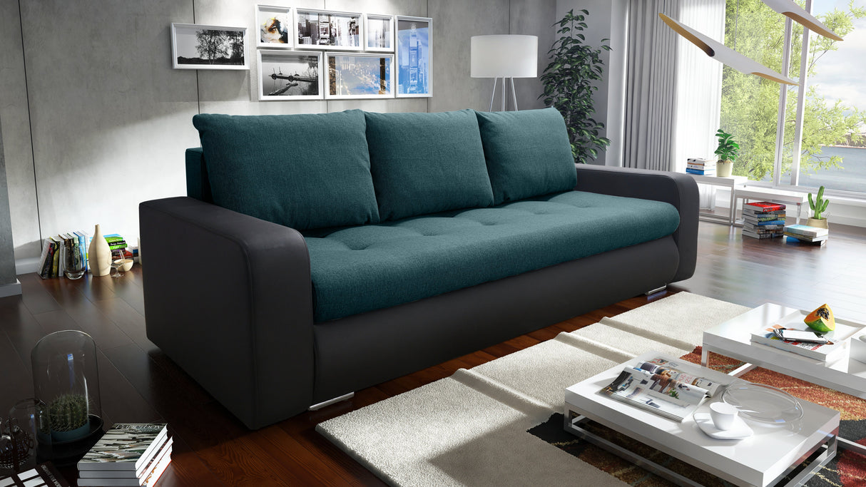 SOFA BETT DAVY 228CM / BONELLFEDERN + SCHAUM AUSWAHL DER FARBE