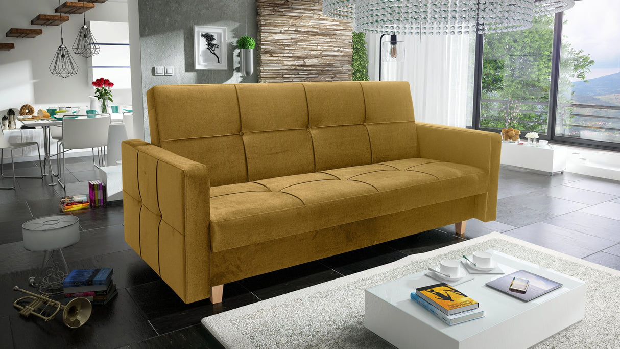 SOFA ROZKŁADANA COSMO 210cm / SPRĘŻYNY + PIANKA WYBÓR KOLORÓW TKANINA ŁATWA W CZYSZCZENIU
