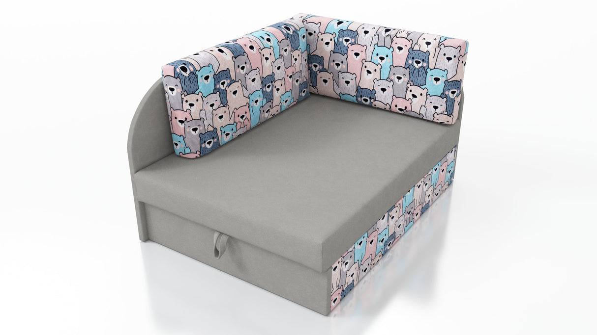 UNIVERSAL CORNER SOFA BED KUBUS CUBE GREY / TEDDY Children room