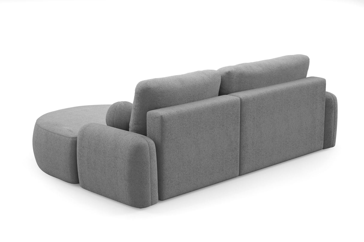 ECKSOFA BETT LUNA 264CM universal RECHTE/LINKE ECKE / SCHAUM STOFF FLECKENSCHUTZ