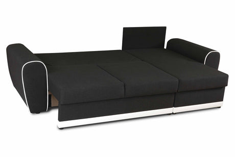 ECKSOFA BETT DORIS 246CM 2X STAURAUM UNIVERSAL RECHTE/LINKE ECKE / BONELLFEDERN + SCHAUMSTOFF