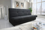 Slaapbank Axel 195cm Sawana 14 Zwart / Veren + Schuim