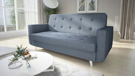 SOFA BETT NEO 218cm / FEDERN + SCHAUM AUSWAHL DER FARBE LEICHT ZU REINIGENDER STOFF