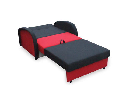SINGLE SOFA BED SUZIE 97CM PURPLE ZEBRA / FOAM