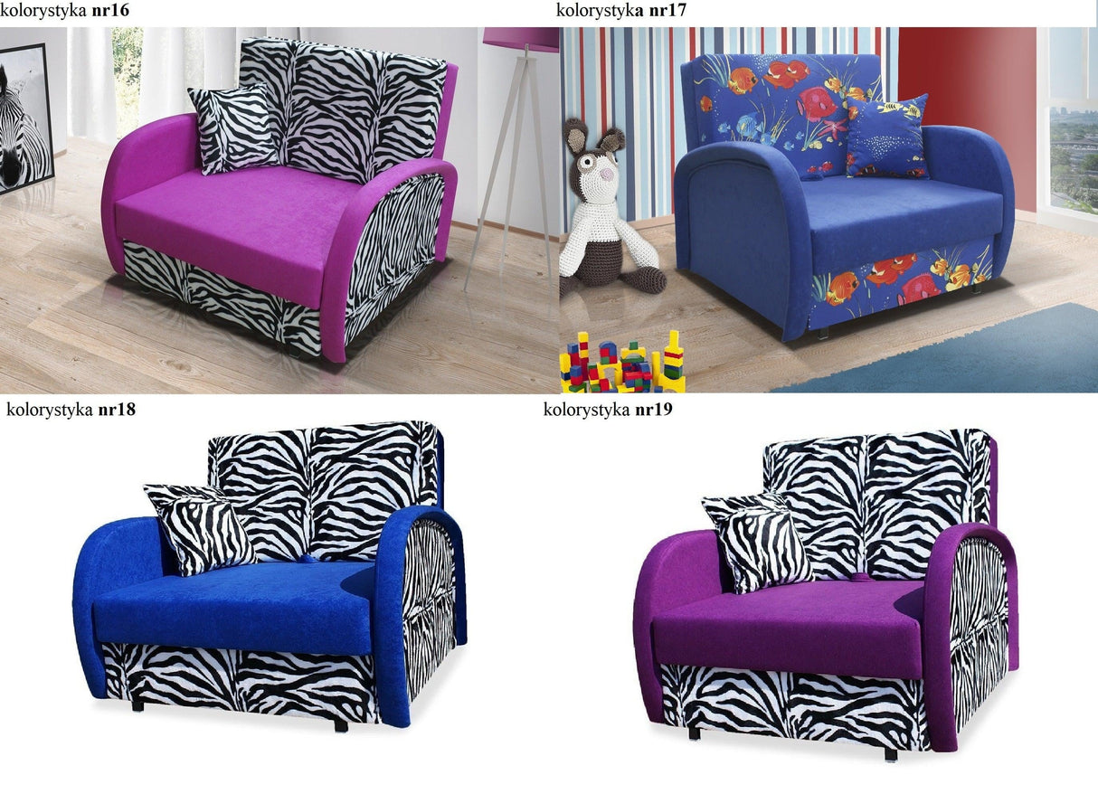 SINGLE SOFA BED SUZIE 97CM CHOICE OF COLORS / FOAM