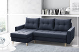 ECKSOFA BETT BRIAN 2X STAURAUM MALMO 96 222x140cm universal RECHTE/LINKE ECKE / BONELLFEDERN + SCHAUMSTOFF