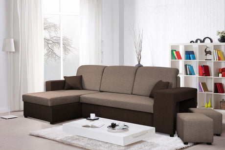 ECKSOFA BETT ARRO 255CM 2X STAURAUM UNIVERSALE ECKE RECHTS/LINKS ECKE / BONELLFEDERN + SCHAUMSTOFF