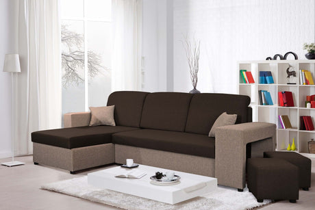 ECKSOFA BETT ARRO 255CM 2X STAURAUM UNIVERSALE ECKE RECHTS/LINKS ECKE / BONELLFEDERN + SCHAUMSTOFF