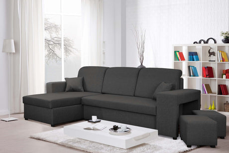 ECKSOFA BETT ARRO 255CM 2X STAURAUM UNIVERSALE ECKE RECHTS/LINKS ECKE / BONELLFEDERN + SCHAUMSTOFF