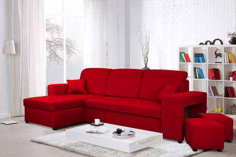 ECKSOFA BETT ARRO 255CM 2X STAURAUM UNIVERSALE ECKE RECHTS/LINKS ECKE / BONELLFEDERN + SCHAUMSTOFF