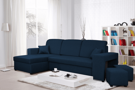 ECKSOFA BETT ARRO 255CM 2X STAURAUM UNIVERSALE ECKE RECHTS/LINKS ECKE / BONELLFEDERN + SCHAUMSTOFF