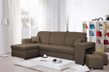 ECKSOFA BETT ARRO 255CM 2X STAURAUM UNIVERSALE ECKE RECHTS/LINKS ECKE / BONELLFEDERN + SCHAUMSTOFF