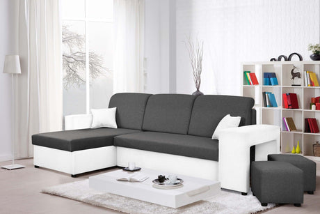 ECKSOFA BETT ARRO 255CM 2X STAURAUM UNIVERSALE ECKE RECHTS/LINKS ECKE / BONELLFEDERN + SCHAUMSTOFF