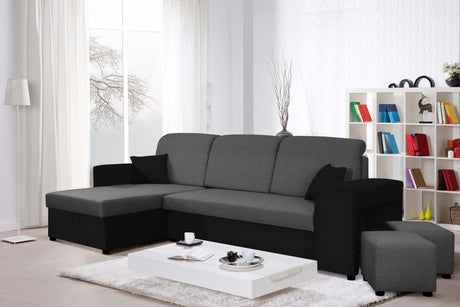 ECKSOFA BETT ARRO 255CM 2X STAURAUM UNIVERSALE ECKE RECHTS/LINKS ECKE / BONELLFEDERN + SCHAUMSTOFF