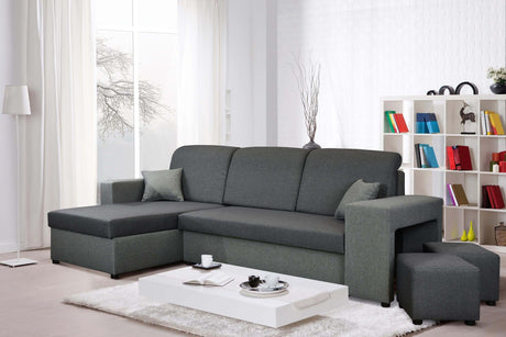 ECKSOFA BETT ARRO 255CM 2X STAURAUM UNIVERSALE ECKE RECHTS/LINKS ECKE / BONELLFEDERN + SCHAUMSTOFF