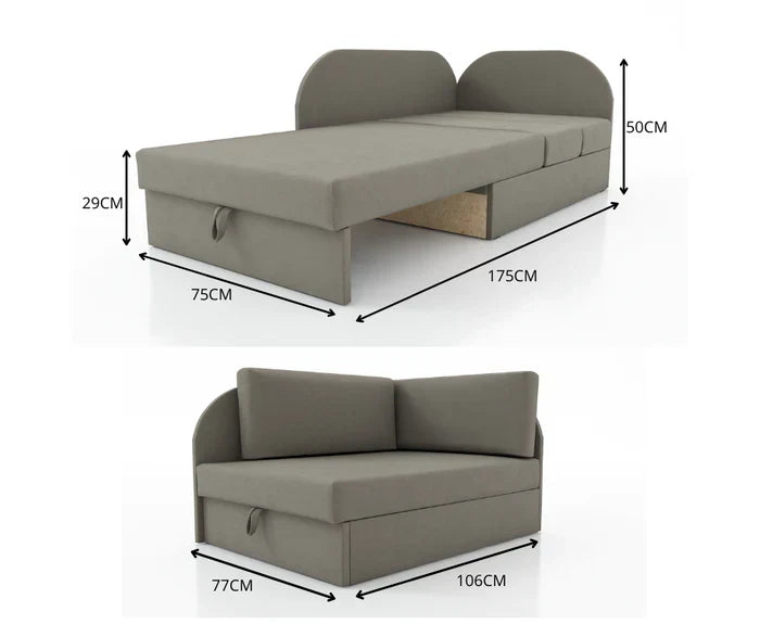 UNIVERSAL CORNER SOFA BED KUBUS CUBE BLUE / TEDDY Children room