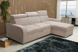 UNIVERSAL CORNER SOFA BED ASTEE 235CM ASTI2 EASY CLEAN FABRIC ADJUSTABLE HEADREST / SPRINGS + FOAM