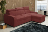 UNIWERSALNA ROZKŁADANA SOFA NAROŻNA ASTEE 235CM ŁATWA W CZYSZCZENIU TKANINA REGULOWANY ZAGŁÓWEK WYBÓR KOLORÓW/SPRĘŻYN + PIANKA