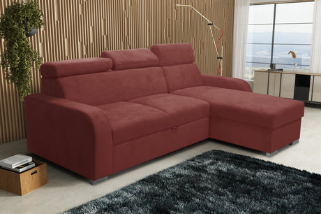 UNIVERSAL ECKSOFA BETT ASTEE 235CM PFLEGELEICHTER STOFF VERSTELLBARE KOPFSTÜTZE FARBWAHL / FEDERN + SCHAUM