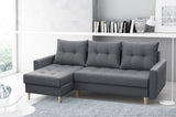 ECKSOFA BETT BRIAN 222x140CM 2X STAURAUM  Universal  ECKE RECHTS/LINKS  / BONELLFEDERN + SCHAUMSTOFF