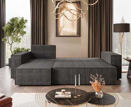 ECKSOFA BETT BERGAMO 247CM FEDERN + SCHAUM