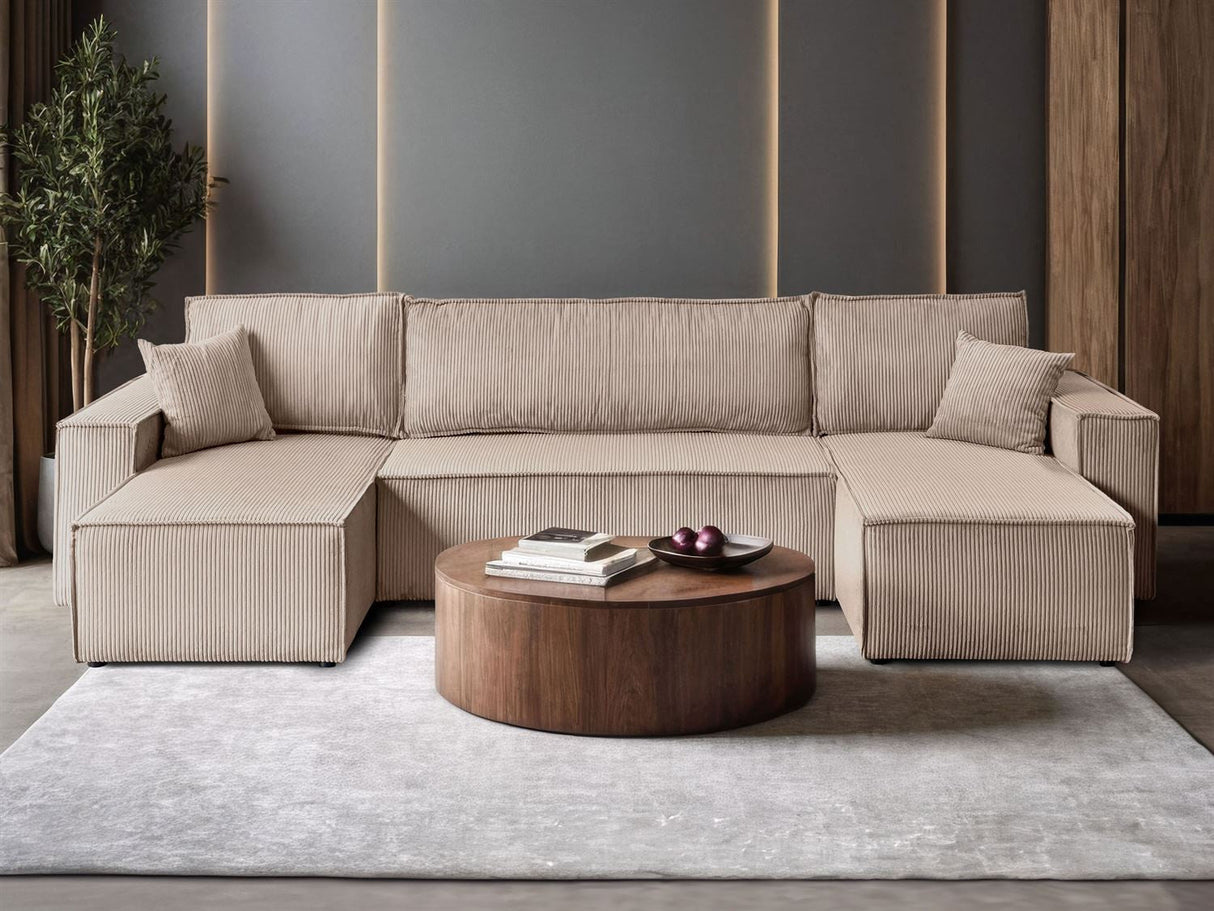 ECKSOFA BETT BERGAMO U 315CM FEDERN + SCHAUM