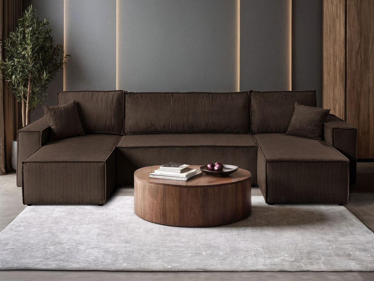 ECKSOFA BETT BERGAMO U 315CM FEDERN + SCHAUM