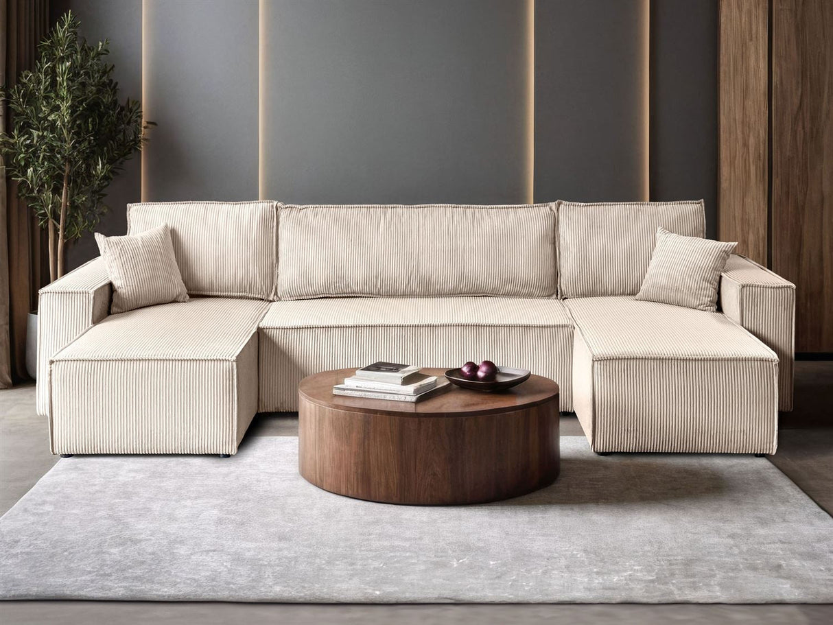 ECKSOFA BETT BERGAMO U 315CM FEDERN + SCHAUM