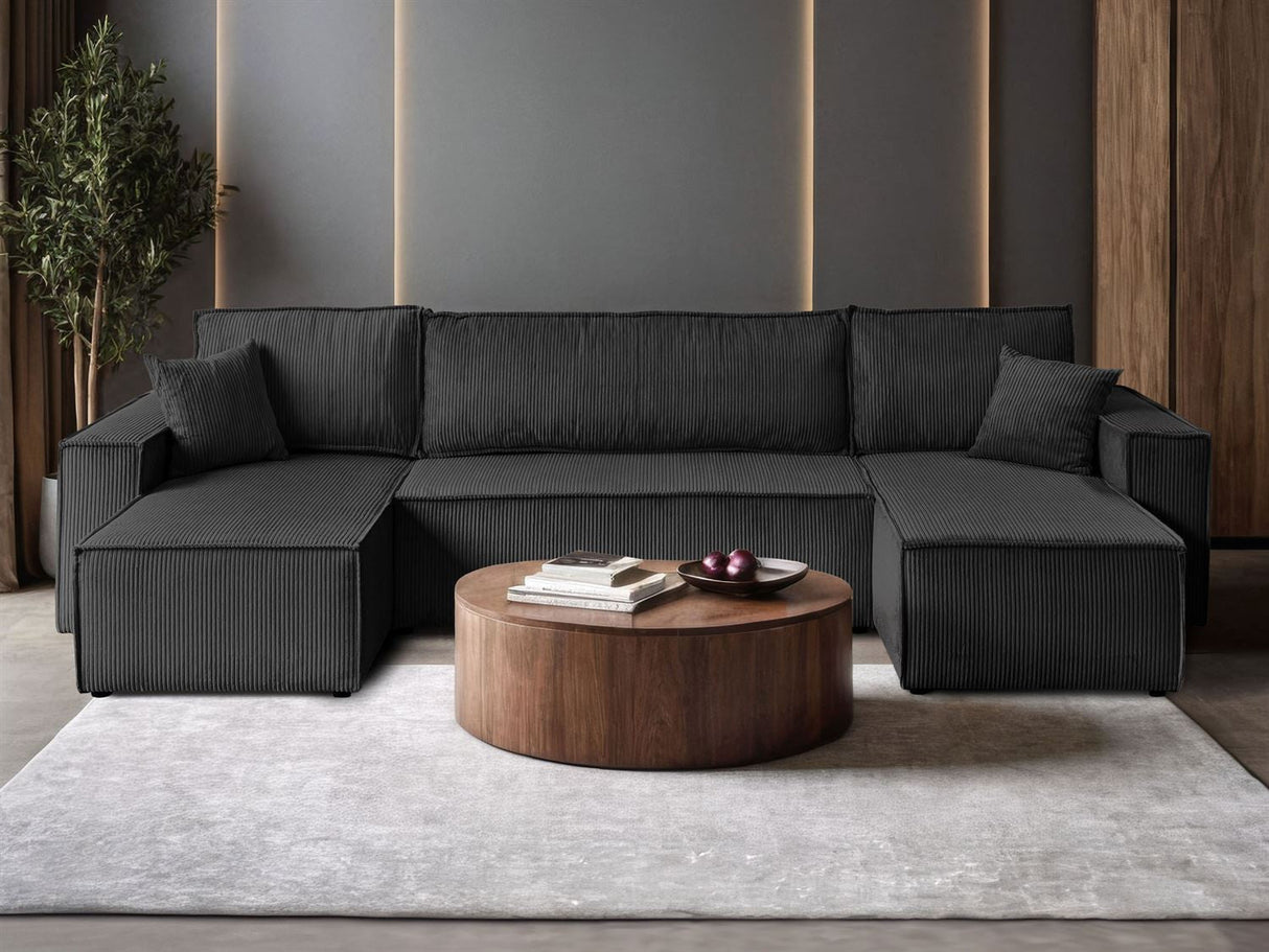 ECKSOFA BETT BERGAMO U 315CM FEDERN + SCHAUM