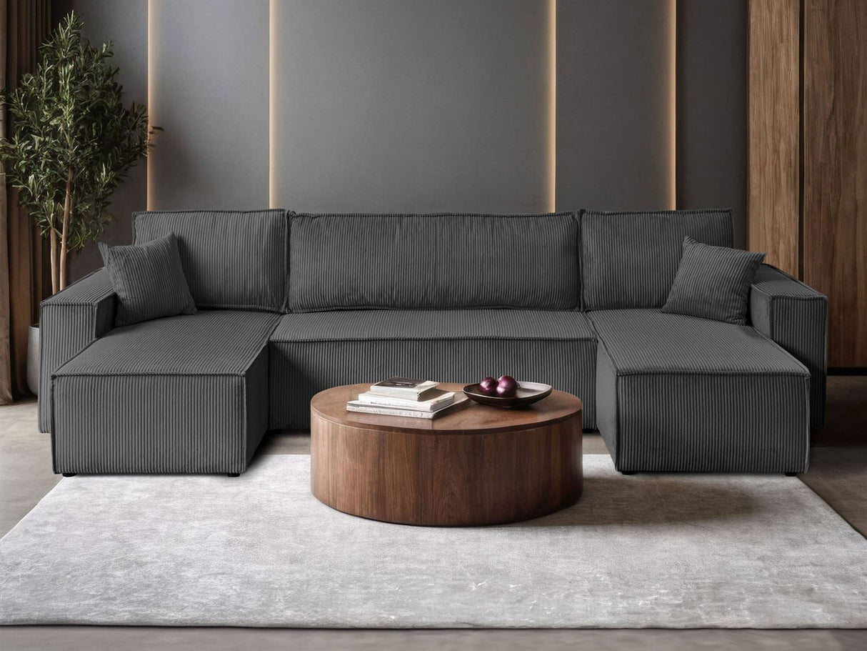 ECKSOFA BETT BERGAMO U 315CM FEDERN + SCHAUM