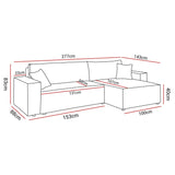 ECKSOFA BETT BERGAMO XL 277CM FEDERN + SCHAUM