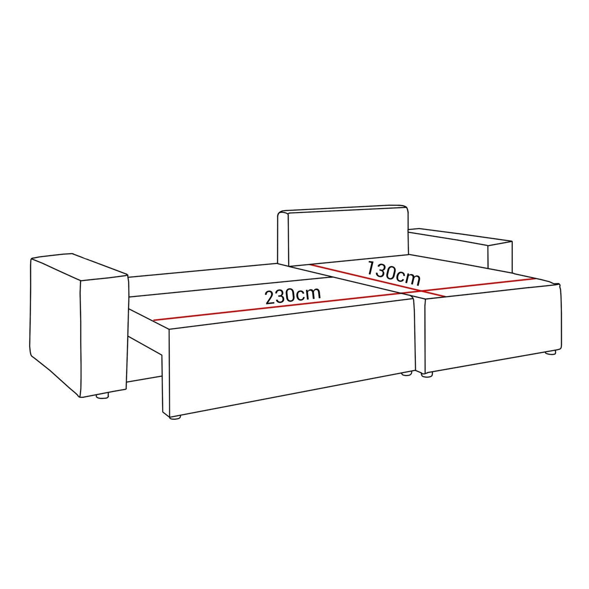 ECKSOFA BETT BERGAMO XL 277CM FEDERN + SCHAUM