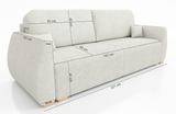 NIEUW! SLAAPBANK DALIA 221CM BONELL VEREN + SCHUIM / KLEURKEUZE