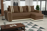 ECKSOFA BETT DORIS 246CM 2X STAURAUM UNIVERSAL RECHTE/LINKE ECKE / BONELLFEDERN + SCHAUMSTOFF