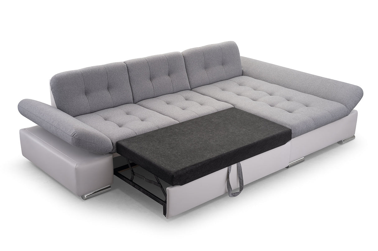 ECKSOFA BETT TOKYO BRAUN 278cm TATUM 273 / SOFT 66 / FEDERN + SCHAUM