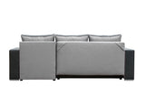 ECKSOFA BETT SAM GRAU/SCHWARZ 236CM 2X STAURAUM UNIVERSAL RECHTE/LINKE ECKE / BONELLFEDERN + SCHAUMSTOFF