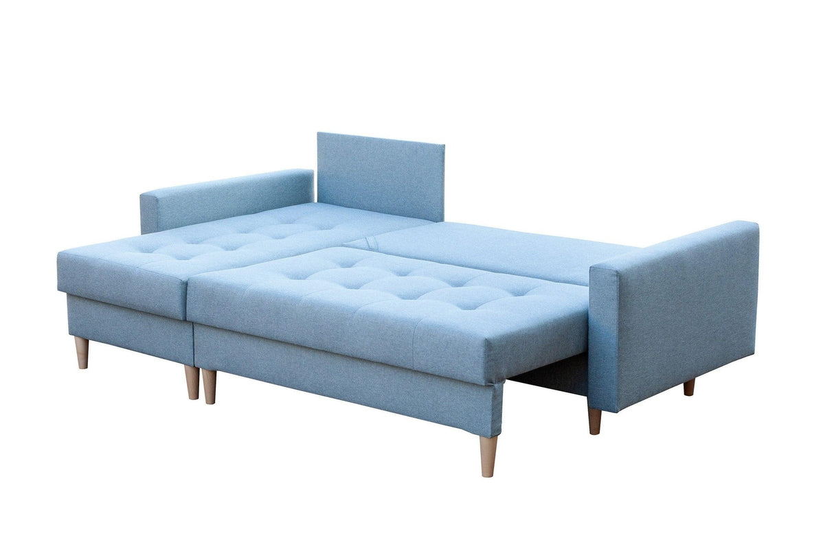 ECKSOFA BETT BRIAN 2X STAURAUM MALMÖ 41 222x140cm universal RECHTE/LINKE ECKE / BONELL FEDERN + SCHAUMSTOFF