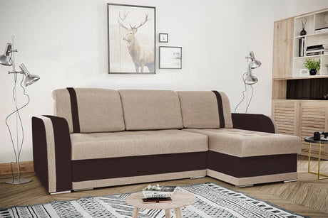 ECKSOFA BETT DINA 236CM 2X STAURAUM FARBAUSWAHL UNIVERSALE ECKE RECHTS/LINKS ECKE / BONELLFEDERN + SCHAUMSTOFF