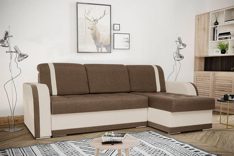 ECKSOFA BETT DINA 236CM 2X STAURAUM FARBAUSWAHL UNIVERSALE ECKE RECHTS/LINKS ECKE / BONELLFEDERN + SCHAUMSTOFF