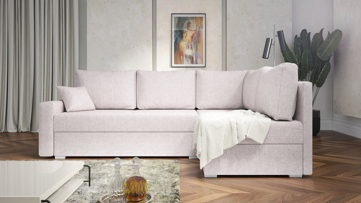 ECKSOFA BETT FINO 228CM + PASSENDER HOCKER / FEDERN + SCHAUMSTOFF