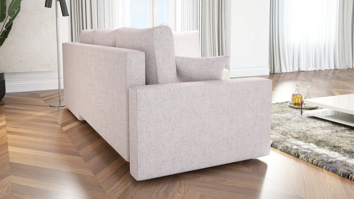 ECKSOFA BETT FINO 228CM + PASSENDER HOCKER / FEDERN + SCHAUMSTOFF
