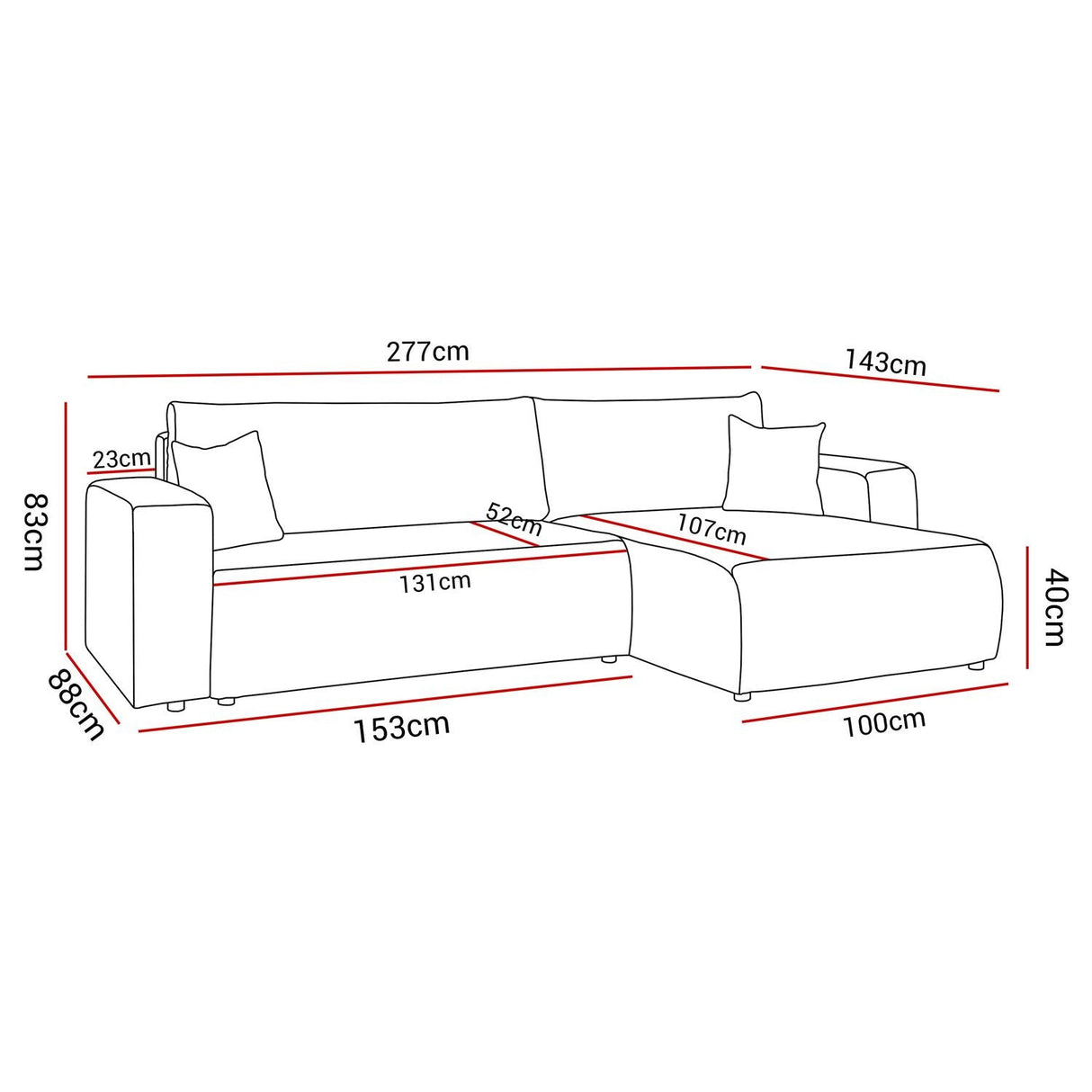 ECKSOFA BETT TOREZIO XL 277CM FEDERN + SCHAUMSTOFF