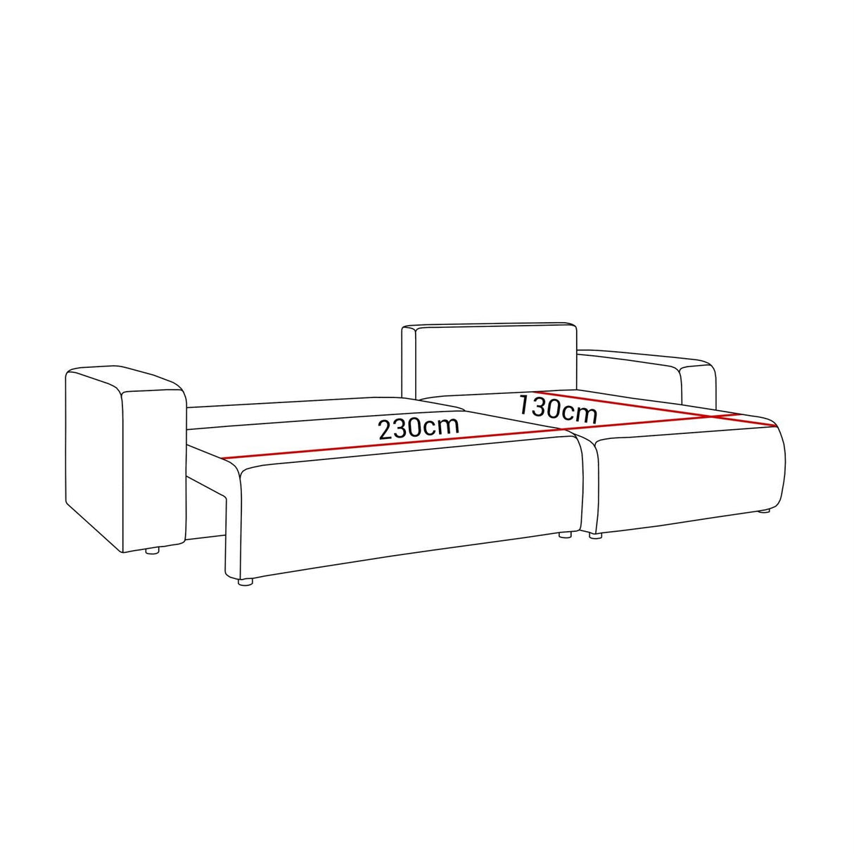 ECKSOFA BETT TOREZIO XL 277CM FEDERN + SCHAUMSTOFF