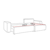 ECKSOFA BETT TOREZIO XL 277CM FEDERN + SCHAUMSTOFF