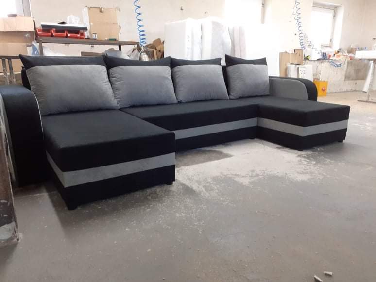 ECKSOFA BETT ALEXA U-FORM 304CM / SCHAUMSTOFF